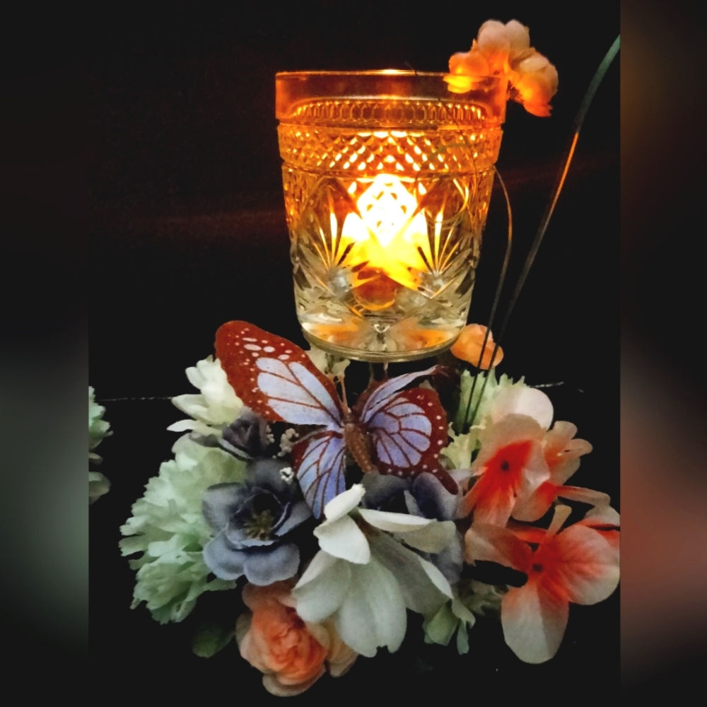Floral Candle Centerpiece Table Wedding Centerpiece Decor